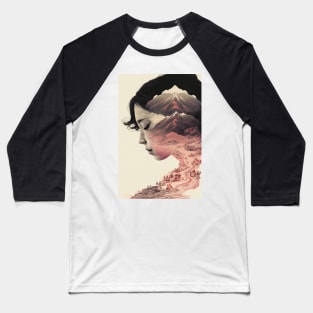 Twilight in the Land of the Rising Sun: A Lovely Ukiyo-e Double Exposure Art Baseball T-Shirt